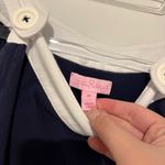 Lilly Pulitzer Vintage coy fish nautical overall dress navy blue pink medium Photo 4