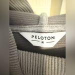 Peloton Rib Side Zip Hoodie Gray Ribbed Hoodie Size Medium Workout Sweatshirt Photo 5