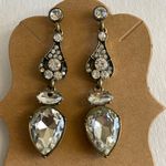 NWT Crystal Drop Statement Earrings Silver Photo 3