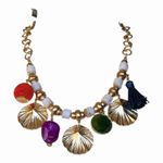 Chico's Chico’s NWT Bohemian Statement Necklace Gold Tone Chains Colorful Multi Charm Photo 1