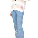 Ganni Womens Cotton High Rise White Acid Light Blue Bootcut Denim BetzyJeans 27 Photo 6