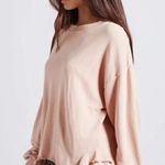 Current/Elliott  Dusty‎ Pink Slouchy Ruffle Sweatshirt Size Small Photo 0