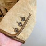 Eddie Bauer SZ L Seattle Suede Vintage Tan Brown Trim Pockets Back Slits Jacket Photo 7