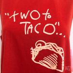 Betsey Johnson Two to Taco Muscle Tee Tank Top in Medium Red, Size M, NWT Photo 5