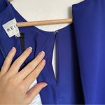 Reiss NWT  Andros Sheer Panel Shift Dress Sleeveless Ocean Blue Keyhole Slit 4 Photo 7