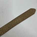 Calvin Klein  Size L Belt Leather Beige Perforated Silver Tone Buckle Vtg Women’s Photo 10