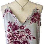 EXPRESS  Silver Spaghetti Strap Tank Top with Ruffle neckline Photo 3