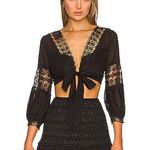 CHARO RUIZ IBIZA Vania Blouse and Fleur Mini Skirt Set in Black Sz S Photo 0