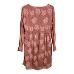Altar'd State Dusty Rose Floral Embroidered Ruffle V Neck Mini Dress Long Sleeve Photo 4