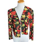 Karin Stevens Womens Vintage  Red Floral Shrug Cardigan  - Sz 8 Photo 0
