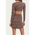 Lush Clothing NWOT LUSH floral-print cutout stretch-jersey mini dress in brown floral Photo 2