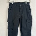 American Eagle Black Cargo Pants Stretch Waist Zip Fly Womens 4 Sporty Utility Photo 2