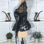 Disney Vintage NYC Cheshire Cat Blouse Black White Medium Photo 4