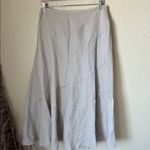 Sandro  sportswear cream linen blend patchwork midi skirt Photo 5