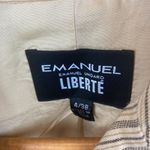 Emanuel Ungaro 100% Linen Tan Striped Long Sleeve Button Up Blazer Jacket 4 38 Photo 4