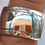 Sterling Silver Wide Band Ring High Polish Unique Design Size 9 Photo 3