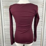 INC (International Concepts) Mesh Crewneck Long Sleeve Floral Burgundy-XS Photo 1