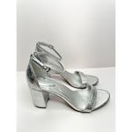 Bandolino Sandals Womens Size 5.5 Silver Open Toe Ankle Strap Block Heels Photo 1
