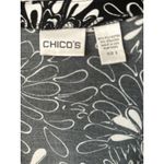 Chico's  Black White Floral Print Long Sleeve Wrap Midi Dress Size 2 (USL) Photo 2