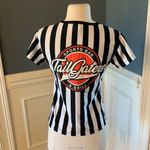 The Bar TailGaters Sports Grill Striped VNeck Shirt Womens Medium Photo 9