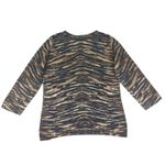 Talbots Pure Cashmere Top Medium Brown Black Tiger Stripe Animal Print Photo 1