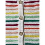 Loft Rainbow Striped Button Sweater Tank Top Sz M Women Photo 3