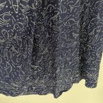 American Vintage Vintage Dress Size Small Fish Navy Blue Keyhole Wrap Neck Polyester Midi/Maxi Photo 13