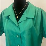 Handmade Emerald Green Women's Button-Up Top vintage  Photo 1
