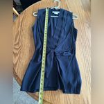 Vintage 1970's Francine Browner Deep V Neck Open Sleeveless Top Tie Belt Sz S Blue Photo 7