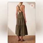 Shona joy  Linen Juliana Plunged Cross Back Midi Dress‎ In Forest size 4 Photo 10