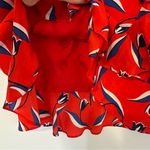 Whistles Women’s Mimi Dress Floral Tulip Silk Ruffle Surplice Size 4 Red Photo 3