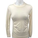 Athleta NEW Foresthill Ascent Cream Long Sleeve Crew Neck Seamless Top Size XS Photo 0