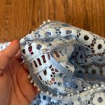 J.Crew blue daisy eyelet overlay bell sleeve blouse 6 Blue Photo 7