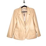 BCBGeneration Women's Faux-Leather Boyfriend Blazer Tan Large Photo 2