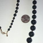 Monet  Vintage Black Beaded Boho Retro Necklace Photo 2