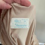 Vintage Cream Tan Midi Slip Skirt with Ruched Ruffles Size M Photo 2