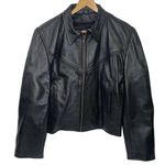 All State Leather Jacket Vintage Coat Biker Moto Zip Up 90s Quilted Lining Size 3X Photo 0