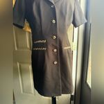 Vintage 90s Dress Savvy New York leopard trim blazer suit dress, size 12 Black Photo 2