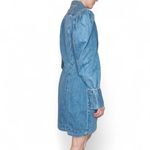 Frame Puff Sleeve Light Wash Long Sleeve Mini Denim Jean Dress Photo 5