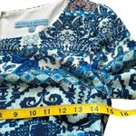 Antonio Melani Midi Bodycon Dress Size 2 Monochrome Blue Boho Print Long Sleeve Photo 5