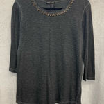 DKNY  Charcoal Tee with Metallic Detailing Photo 0
