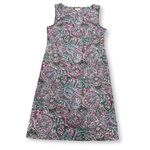 Talbots Dress Womens S Pink Green Paisley Sleeveless Sheath Preppy Retro Office Photo 2