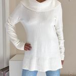 Cache Caché Cowl Neck White Long Sleeve Pullover Sweater Size L Photo 11