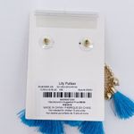 Lilly Pulitzer NEW Sea Dreamer Earrings in Cumulus Blue Gold Tassels Boho Preppy Photo 5