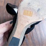 Max Mara • d'orsay wedge heels black suede braided jute open toe sandal Photo 7