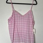a.n.a NWT  Pink Plaid Spaghetti Strap Camisole Top sz XL Photo 1