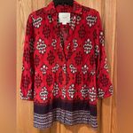 Maeve  Anthropologie Woodland Walk‎ Aztec Print  Button Down Blouse Tunic Size 0 Photo 4