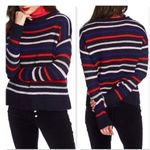 Court & Rowe Sweater Womens Small Black Red Blue Amelia Stripe Oversized Slouchy Photo 1