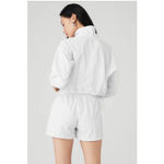 Alo Yoga Cropped 1/4 Zip Alumni Pullover White S Photo 1