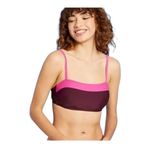 Kona Sol  Women’s Burgundy Pink Square Neck Bandeau Swim Top Size Medium NWT Photo 1